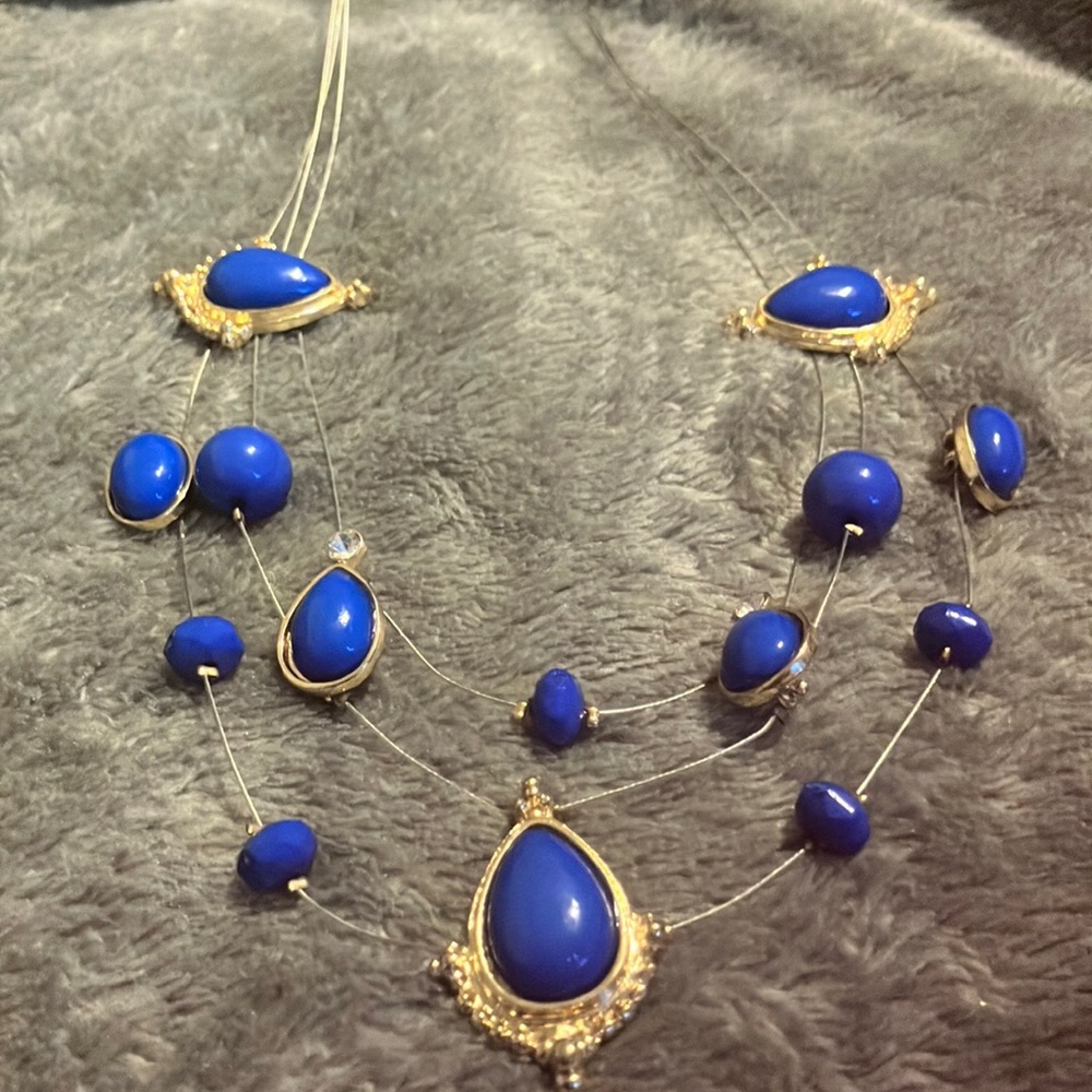 Blue beaded necklace